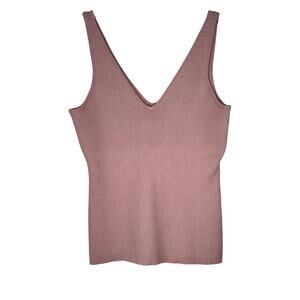 Alp N Rock ANR+ Ribbed Knit Tank Top Sleeveless V-Neck Beige Tan XL